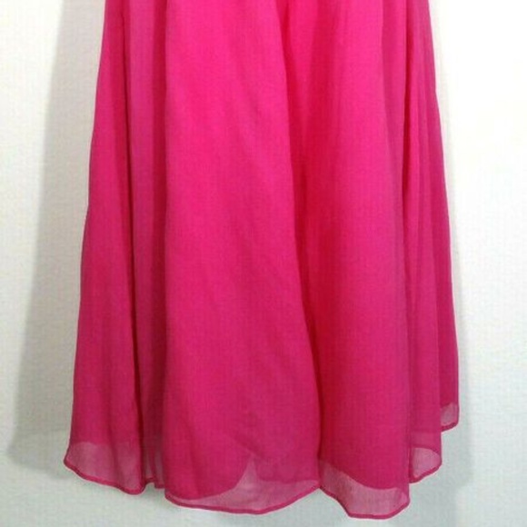 NWT JCrew 8 Taryn Dress Silk Chiffon Formal Cocktail Pink Prom Medium Fuschia - Picture 3 of 5